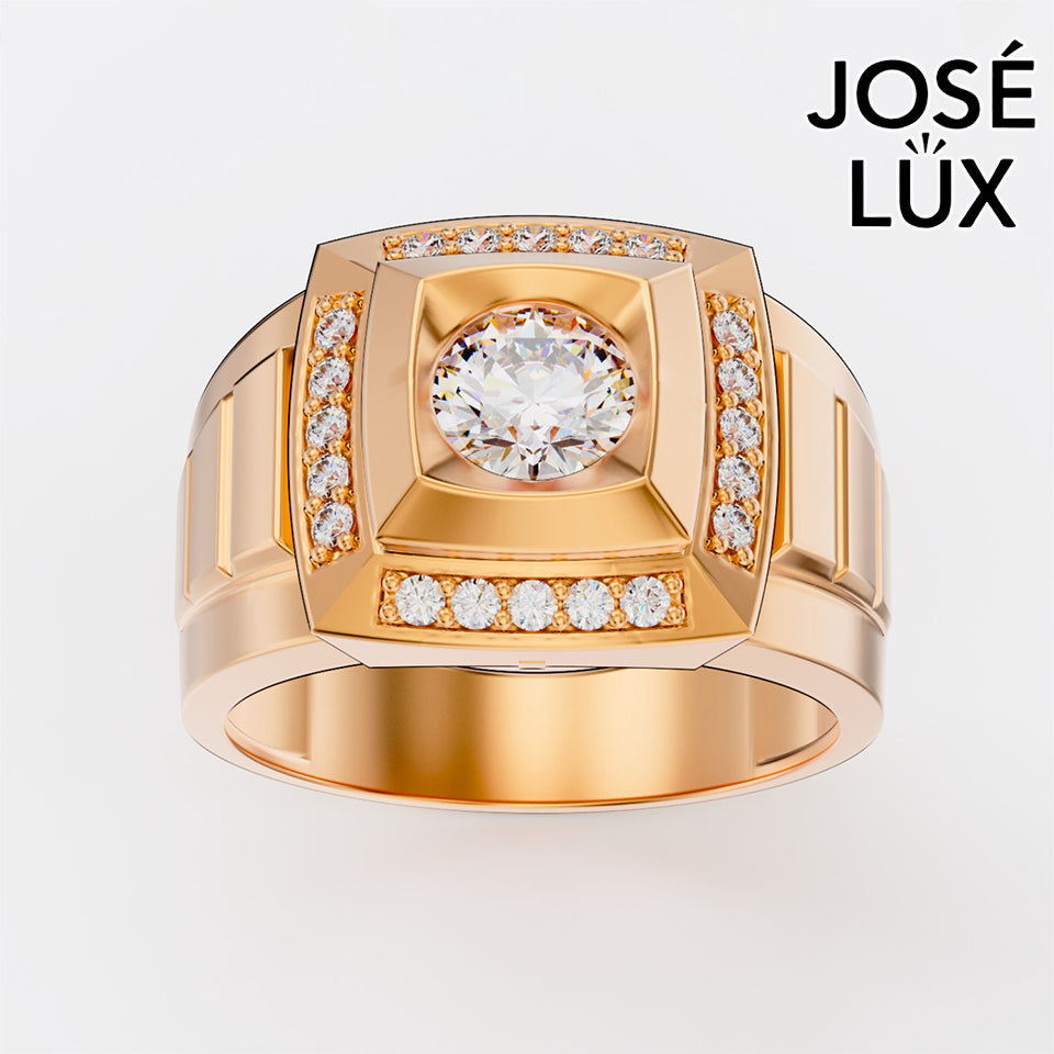 Handmade Moissanite Bezel Halo Ring — 10K & 14K Gold, GRA Certified Moissanite Center