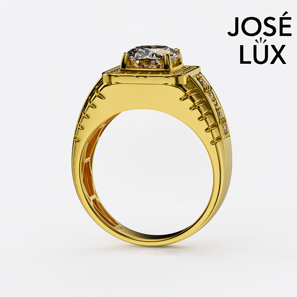 Handmade Moissanite Square Halo Ring — 10K & 14K Gold, GRA Certified Moissanite Center