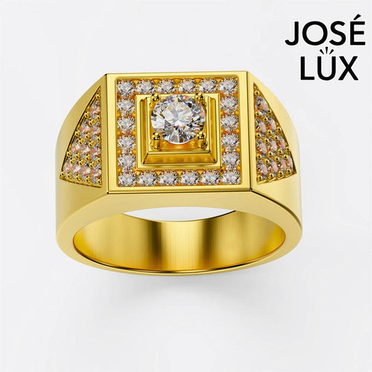 Handmade Moissanite Pavé Halo Ring — 10K & 14K Gold, GRA Certified Moissanite Center