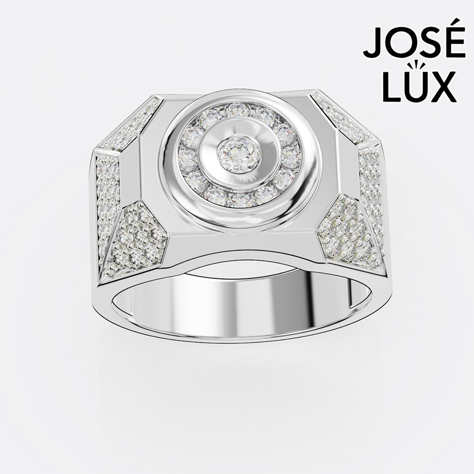 Handmade Moissanite Octagon Halo Signet Ring — 10K & 14K Gold, GRA Certified Moissanite Center