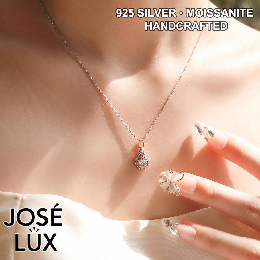 Infinity Teardrop Moissanite Necklace Two Tone | José Lux