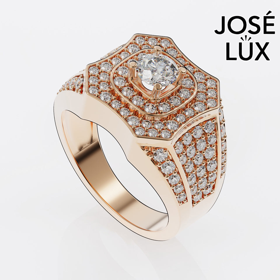 Handmade Moissanite Double Halo Ring — 10K & 14K Gold, GRA Certified Moissanite Center