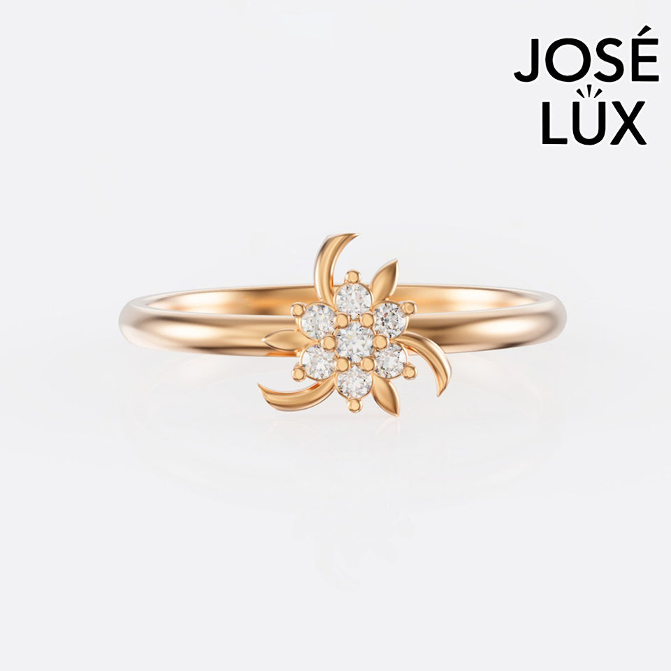 Handmade Moissanite Daisy Cluster Ring — 10K & 14K Gold, GRA Certified Moissanite