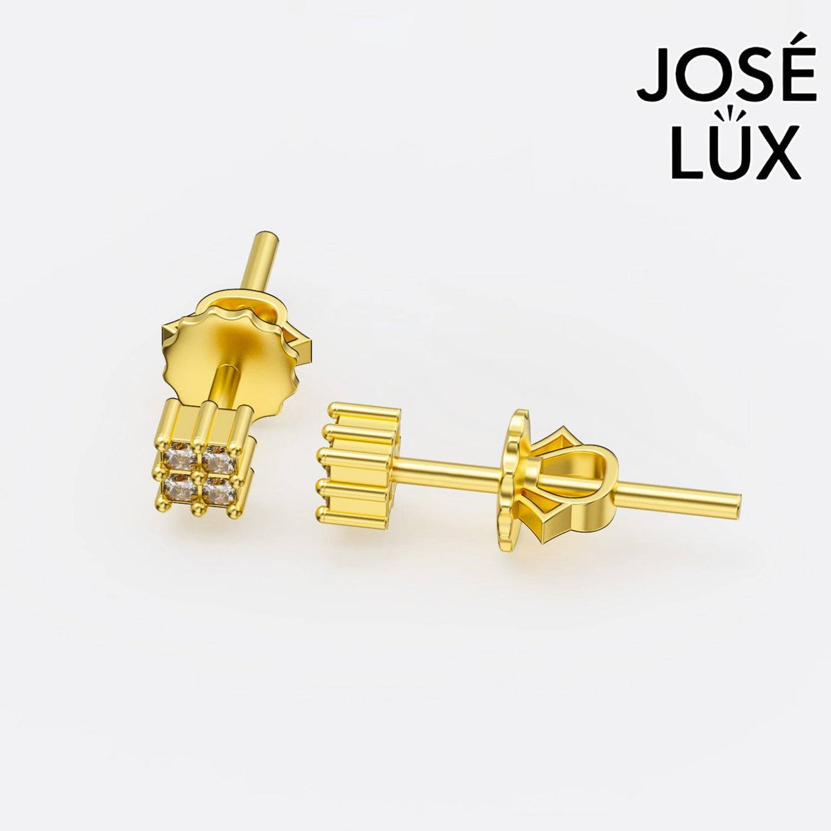 Handmade Men’s Princess Cut Moissanite Stud Earrings – 10K & 14K Gold (Single or Pair)