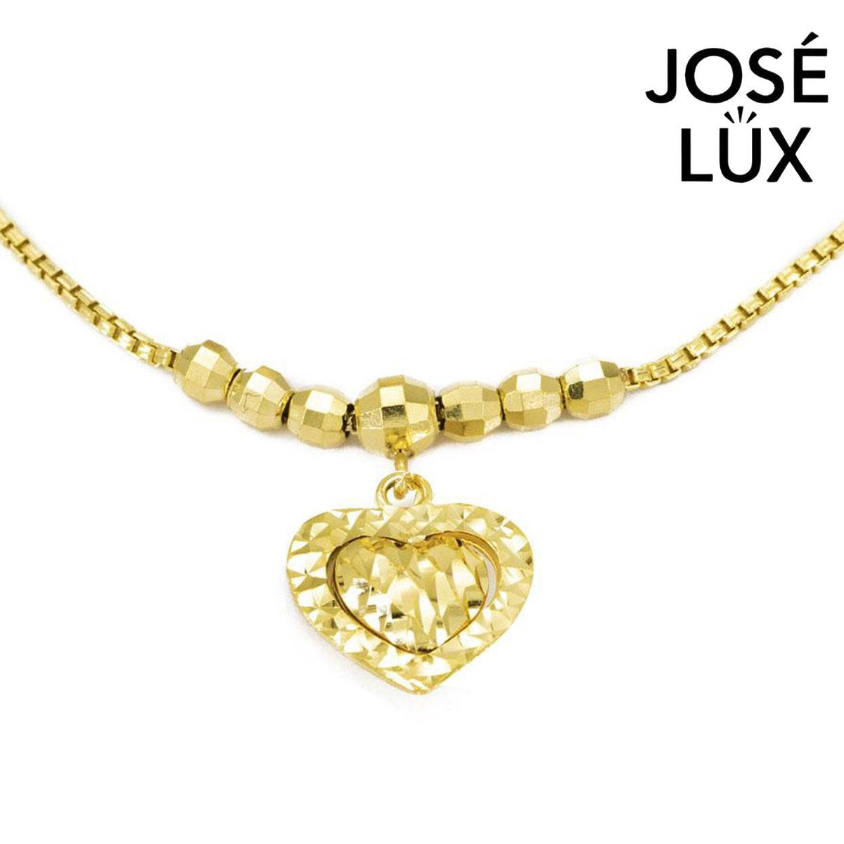 Handmade 14K Gold Heart Charm Bracelet for Women — Yellow Gold