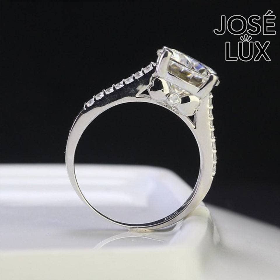 Handmade Wide Band Pavé Moissanite Ring — 925 Sterling Silver, Rhodium Plated White Gold Finish, GRA Moissanite