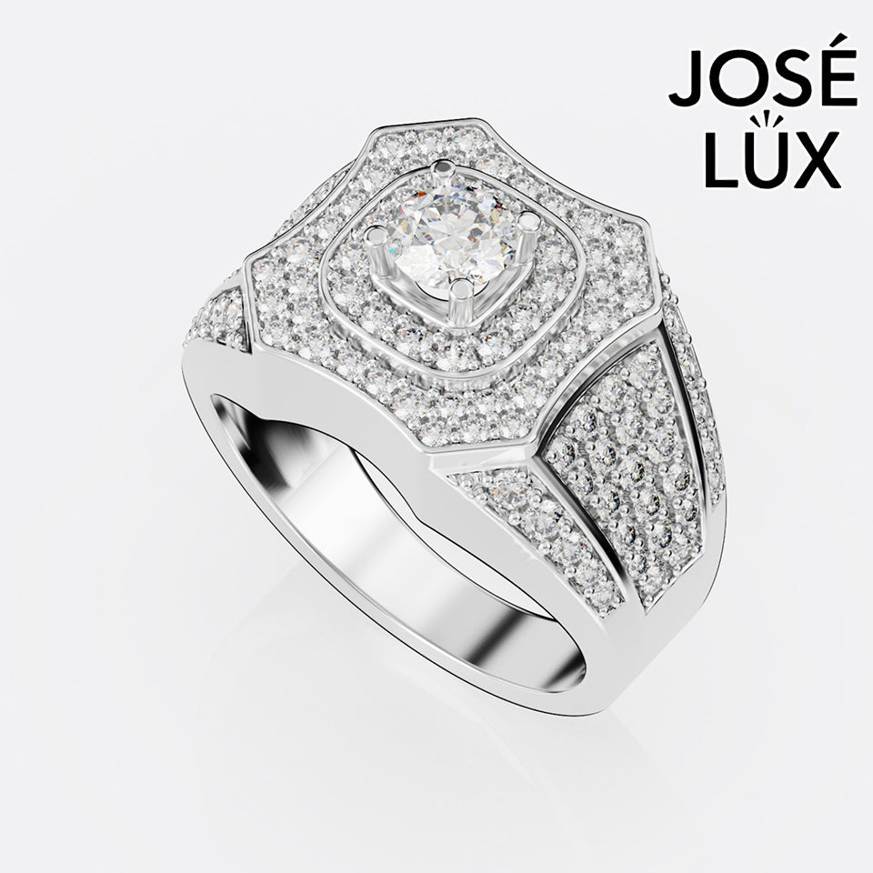 Handmade Moissanite Double Halo Ring — 10K & 14K Gold, GRA Certified Moissanite Center