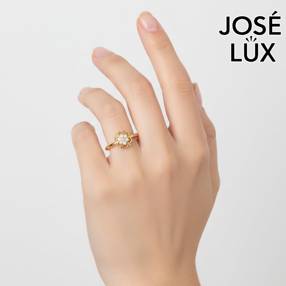 Handmade Vintage Moissanite Flower Cluster Ring — 10K & 14K Gold, GRA Certified Moissanite