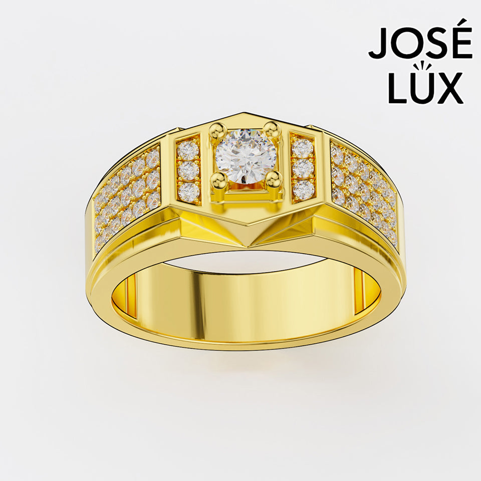 Handmade Moissanite Pavé Side Stone Ring — 10K & 14K Gold, GRA Certified Moissanite Center