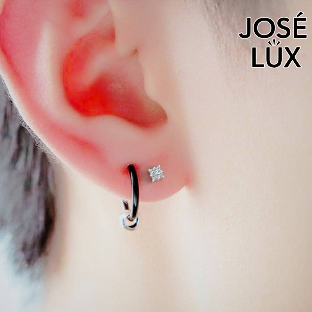 Handmade Men’s Princess Cut Moissanite Stud Earrings – 10K & 14K Gold (Single or Pair)