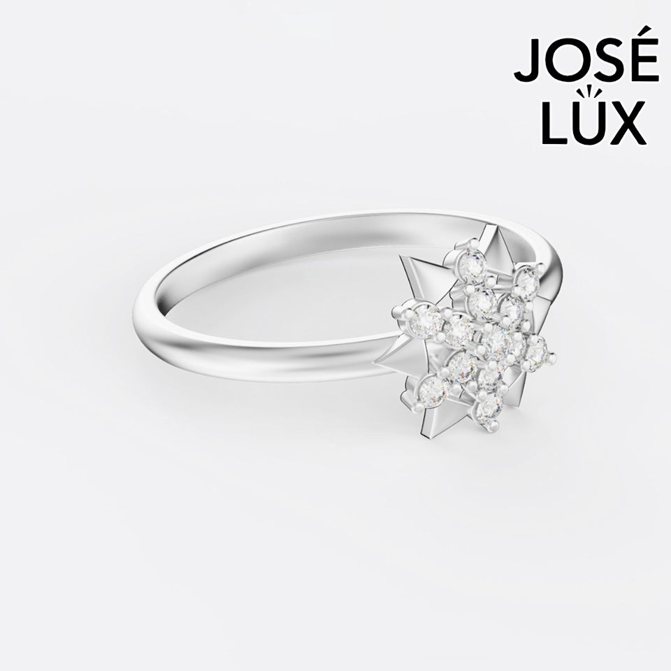 Handmade Moissanite Star Cluster Ring — 10K & 14K Gold, GRA Certified Moissanite