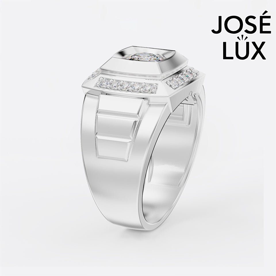 Handmade Moissanite Bezel Halo Ring — 10K & 14K Gold, GRA Certified Moissanite Center