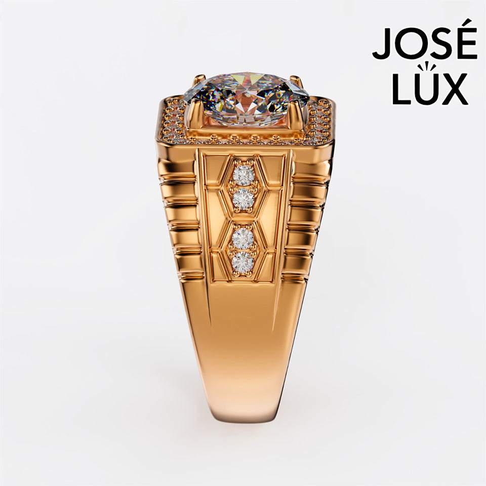 Handmade Moissanite Square Halo Ring — 10K & 14K Gold, GRA Certified Moissanite Center