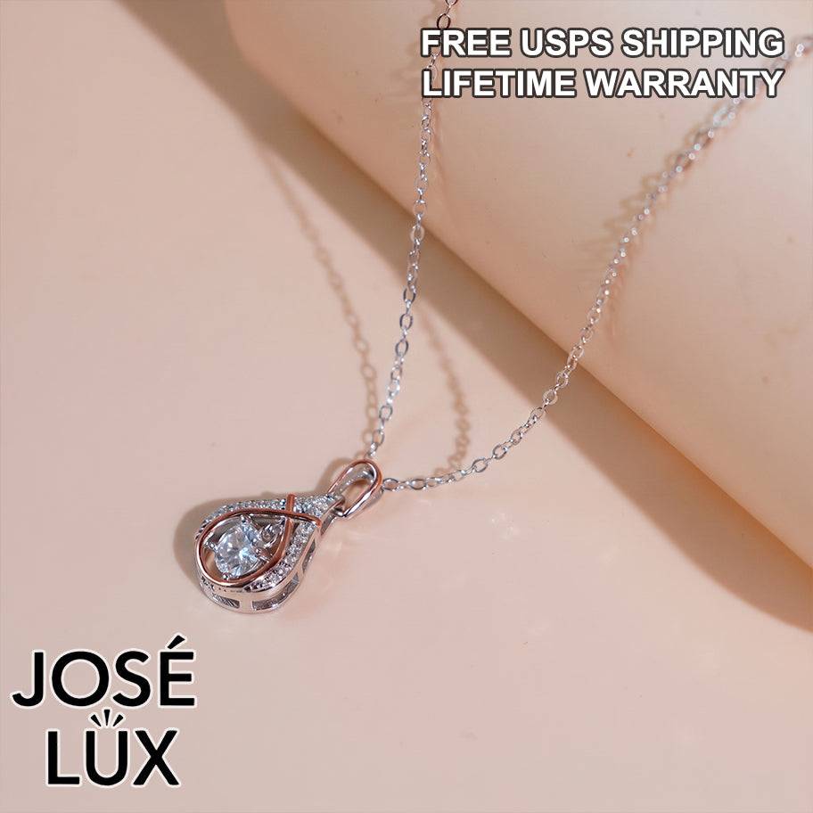 Infinity Teardrop Moissanite Necklace Two Tone | José Lux