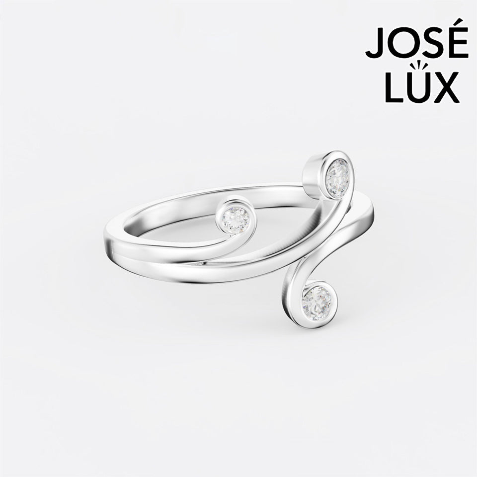 Handmade Moissanite Open Swirl Ring — 10K & 14K Gold, GRA Certified Moissanite