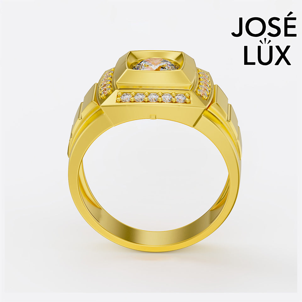 Handmade Moissanite Bezel Halo Ring — 10K & 14K Gold, GRA Certified Moissanite Center