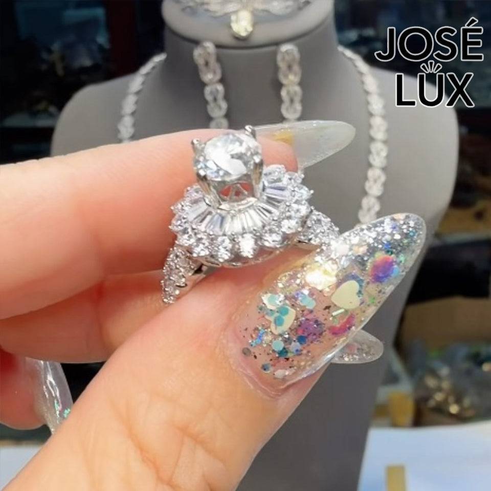 Handmade Ballerina Moissanite Ring — 925 Sterling Silver, Rhodium Plated White Gold Finish, GRA Moissanite