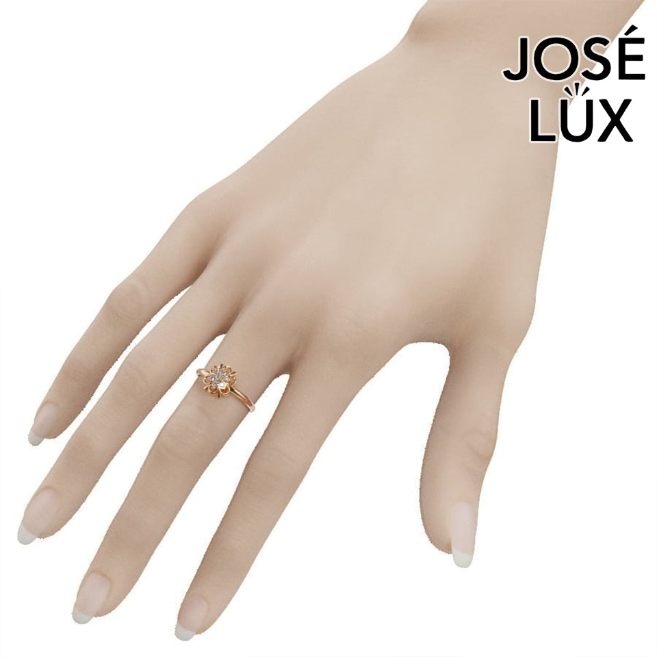Handmade Vintage Moissanite Flower Cluster Ring — 10K & 14K Gold, GRA Certified Moissanite