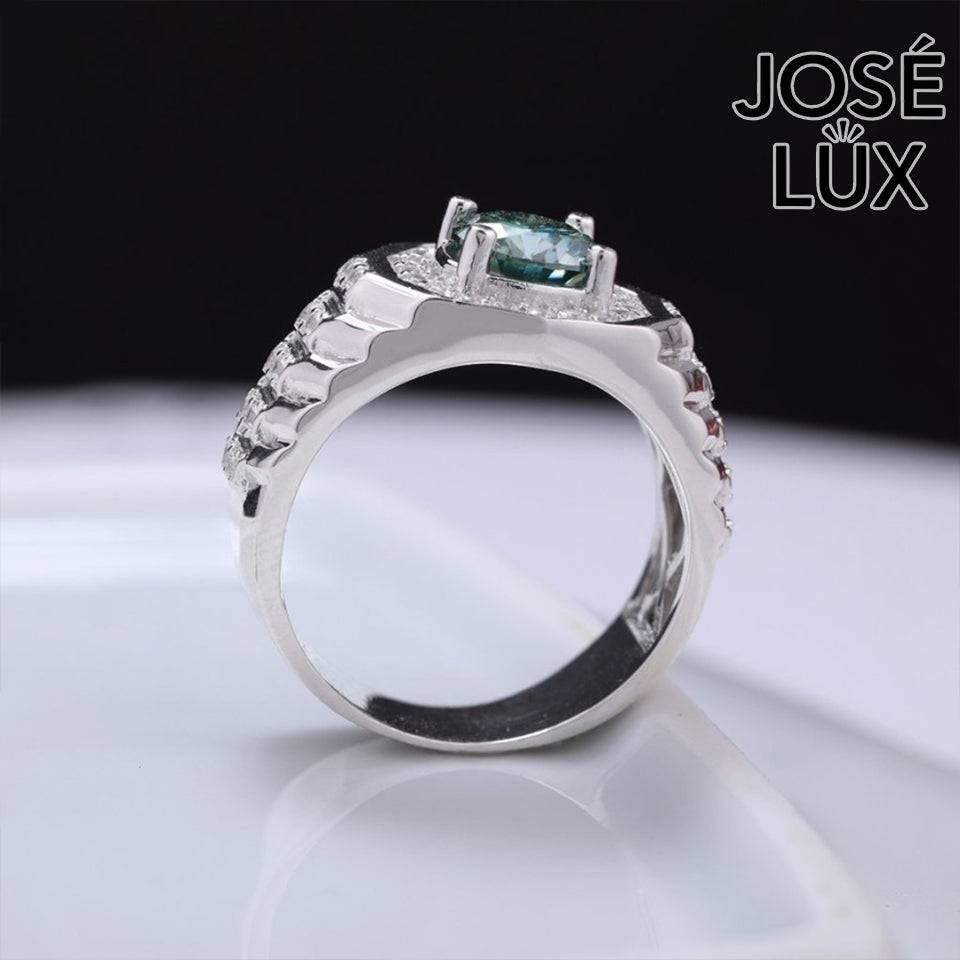 Handmade Men’s Watch-Inspired Octagon Halo Ring — 925 Sterling Silver, Rhodium Plated White Gold Finish, GRA Moissanite