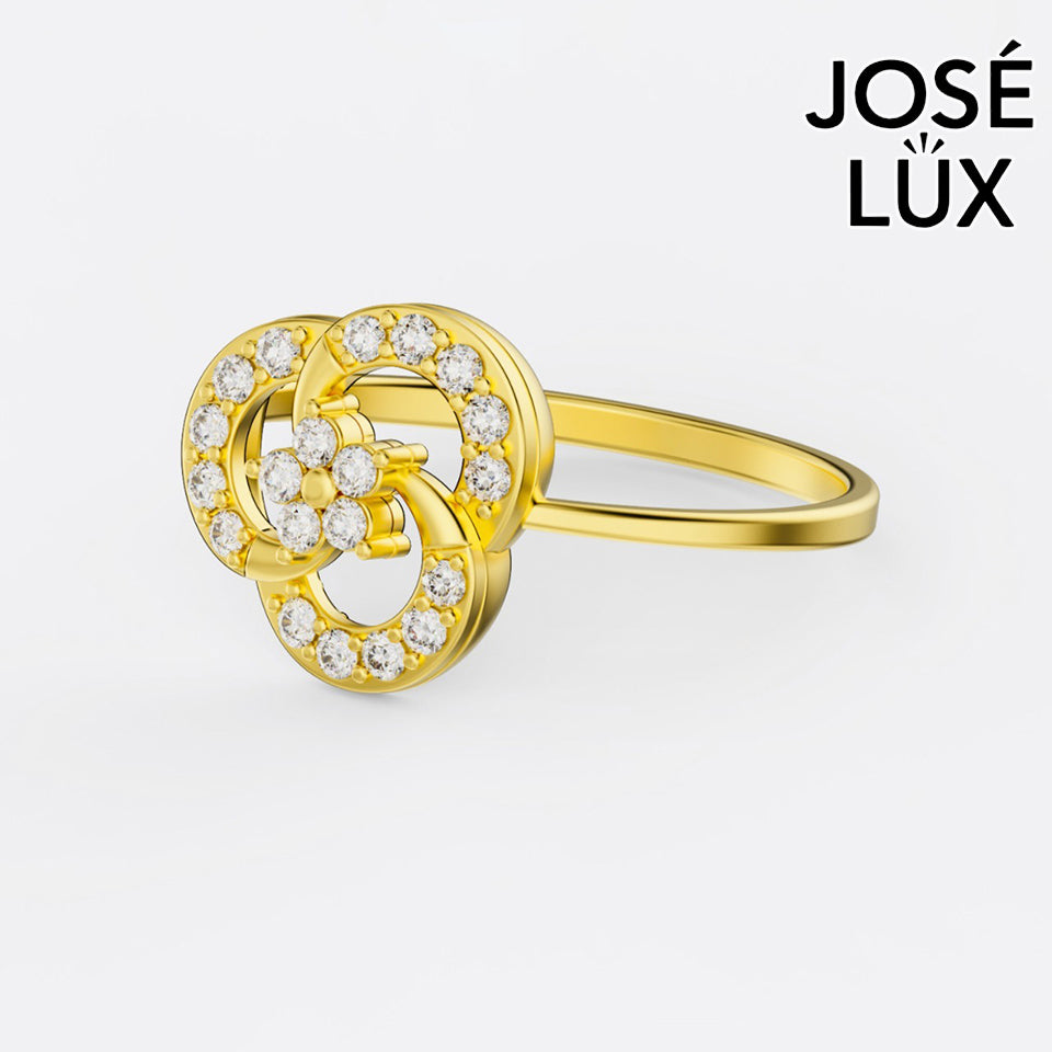 Handmade Vintage Moissanite Flower Cluster Ring — 10K & 14K Gold, GRA Certified Moissanite