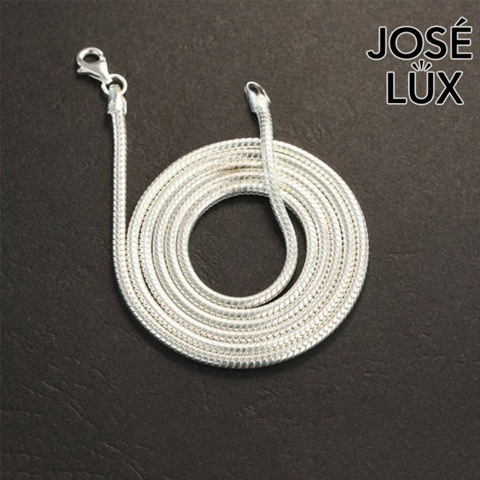 Handmade Snake Chain Necklace for Men — 925 Sterling Silver, Rhodium Plated White Gold Finish, Handcrafted Clasp