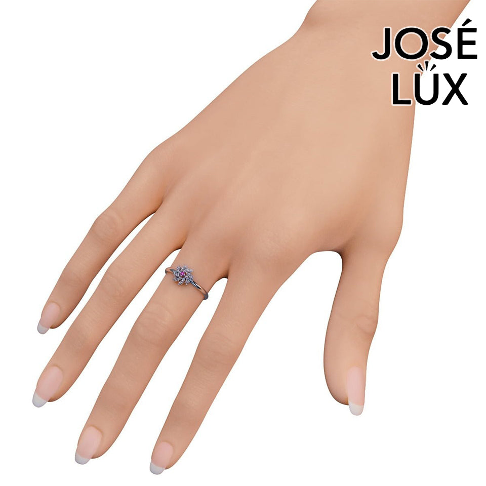 Handmade Moissanite Flower Cluster Ring — 10K & 14K Gold, GRA Certified Moissanite