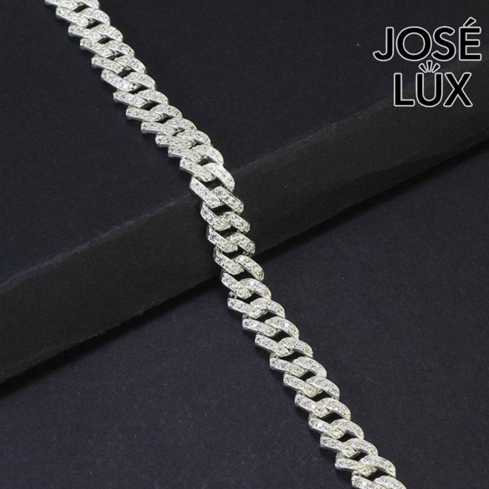 Handmade Miami Cuban Link Bracelet for Men — 6mm, 925 Sterling Silver, Pavé-Set Swiss CZ, Rhodium Plated White Gold Finish