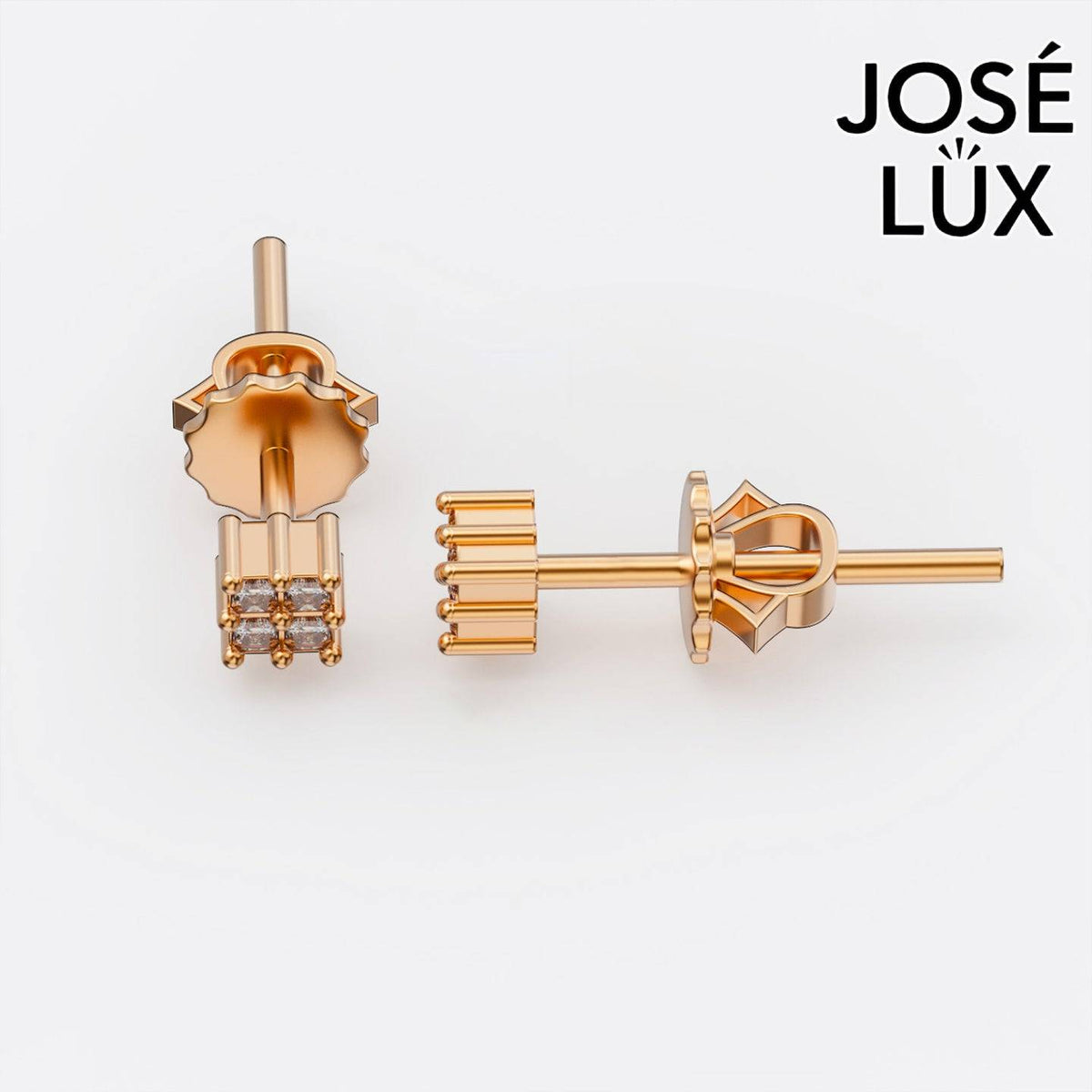 Handmade Men’s Princess Cut Moissanite Stud Earrings – 10K & 14K Gold (Single or Pair)