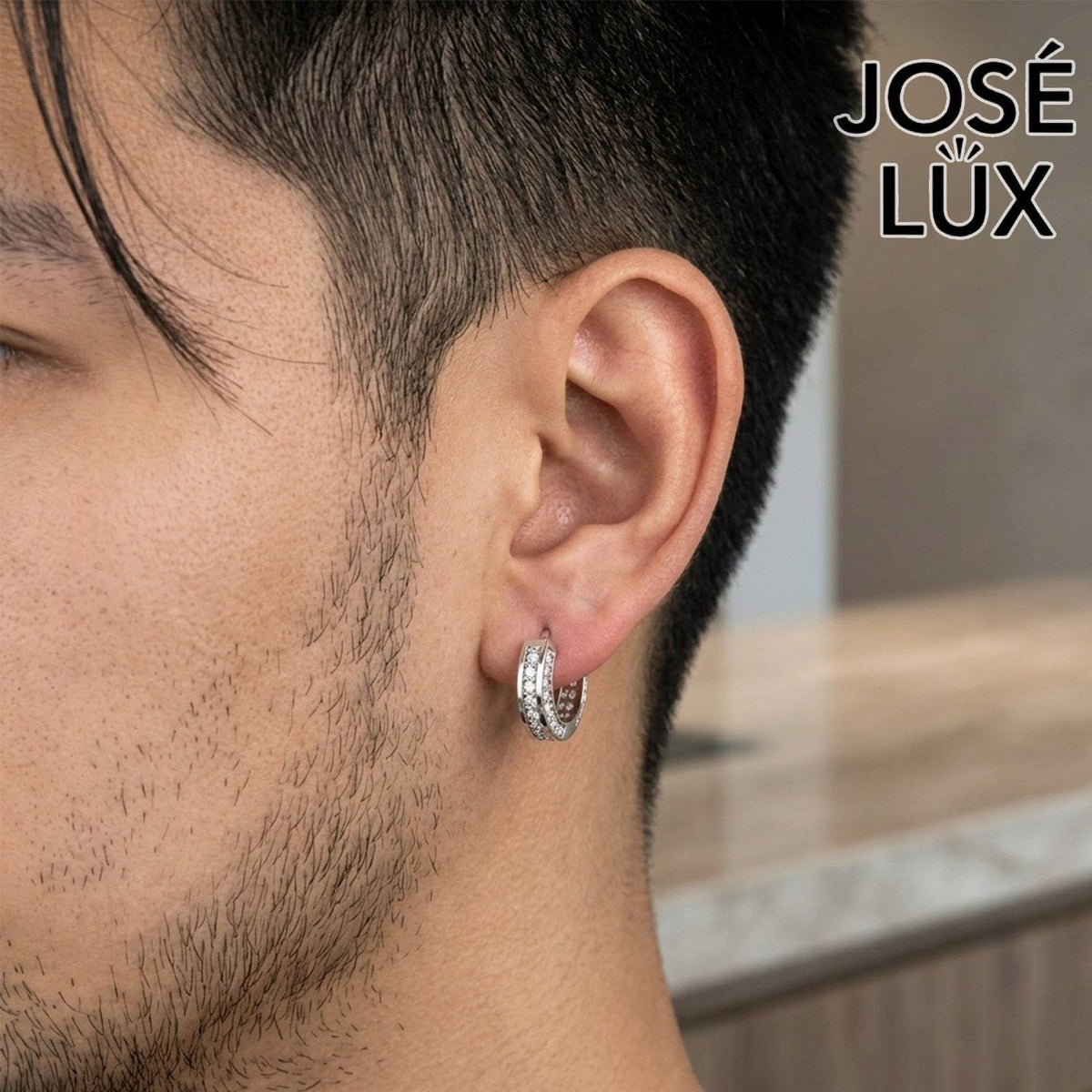 Handmade Men’s Moissanite Huggie Earrings – 10K & 14K Gold (Single or Pair)