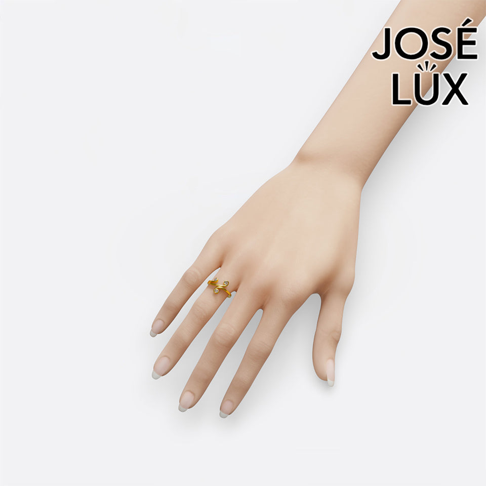 Handmade Moissanite Open Swirl Ring — 10K & 14K Gold, GRA Certified Moissanite