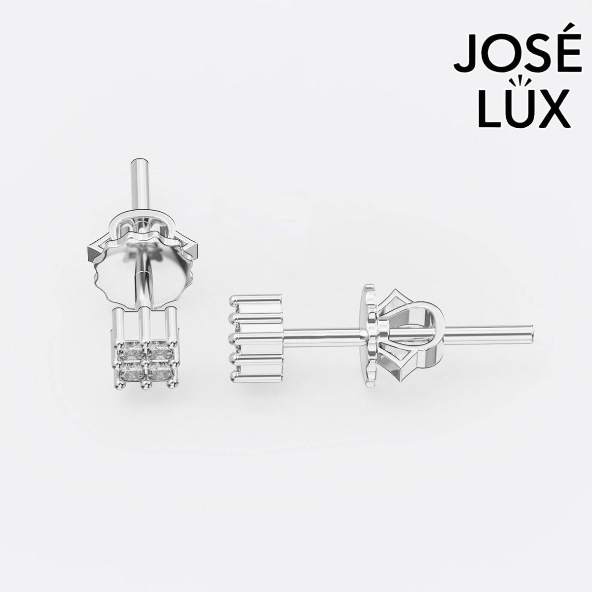 Handmade Men’s Princess Cut Moissanite Stud Earrings – 10K & 14K Gold (Single or Pair)