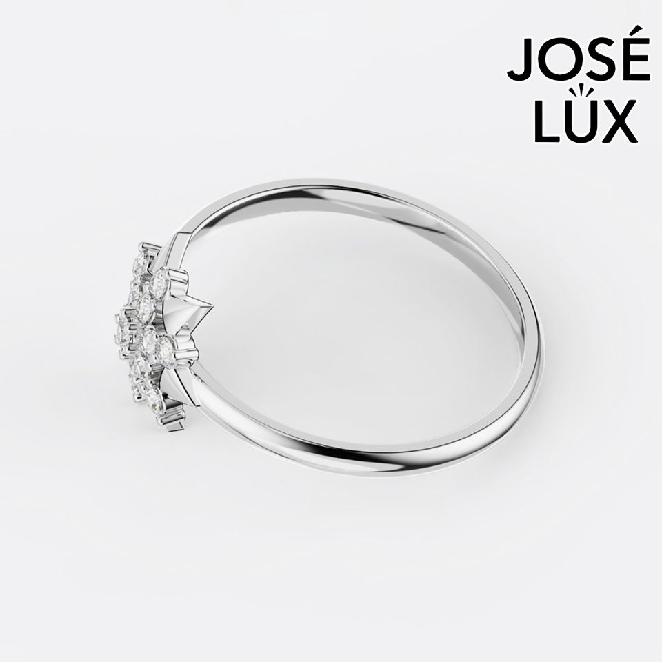 Handmade Moissanite Star Cluster Ring — 10K & 14K Gold, GRA Certified Moissanite