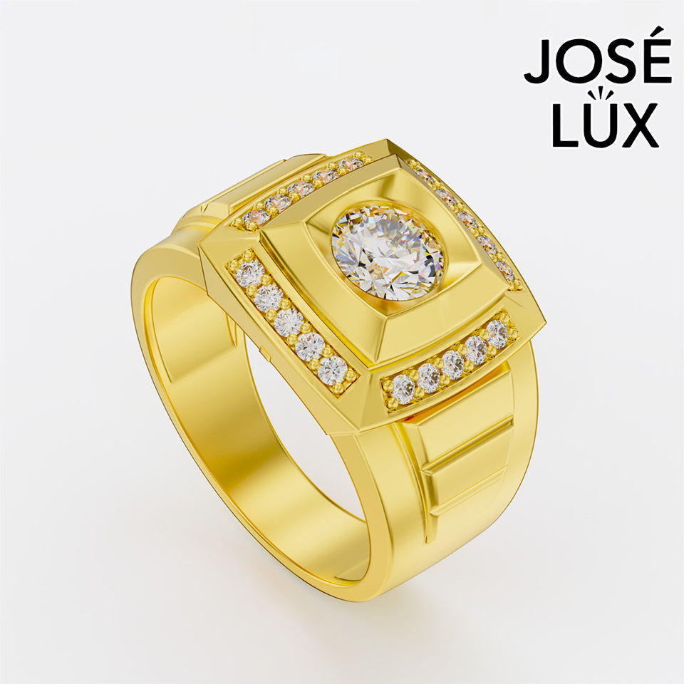 Handmade Moissanite Bezel Halo Ring — 10K & 14K Gold, GRA Certified Moissanite Center