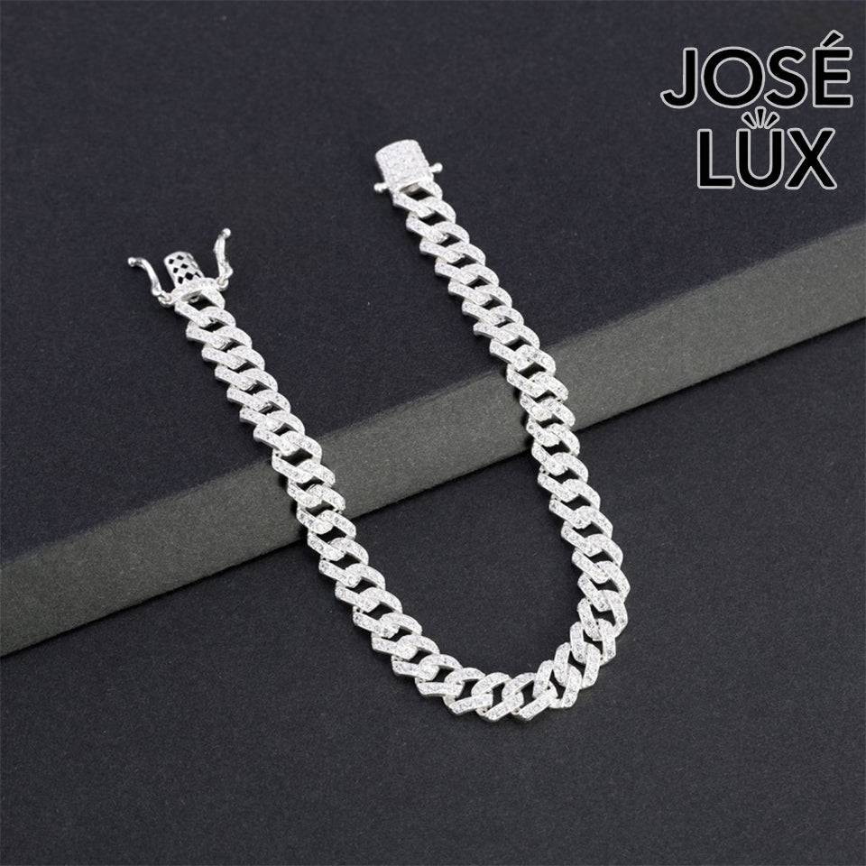 Handmade Miami Cuban Link Bracelet for Men — 6mm, 925 Sterling Silver, Pavé-Set Swiss CZ, Rhodium Plated White Gold Finish
