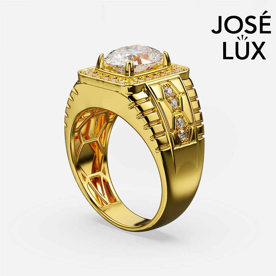 Handmade Moissanite Square Halo Ring — 10K & 14K Gold, GRA Certified Moissanite Center