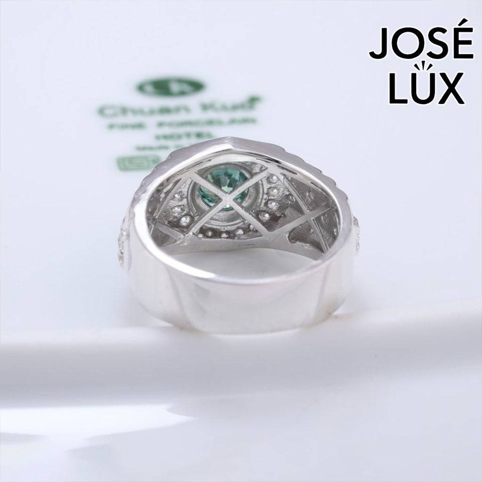 Handmade Men’s Watch-Inspired Octagon Halo Ring — 925 Sterling Silver, Rhodium Plated White Gold Finish, GRA Moissanite