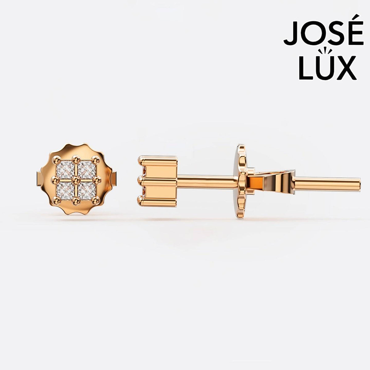 Handmade Men’s Princess Cut Moissanite Stud Earrings – 10K & 14K Gold (Single or Pair)