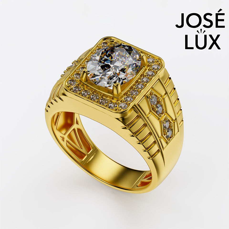 Handmade Moissanite Square Halo Ring — 10K & 14K Gold, GRA Certified Moissanite Center
