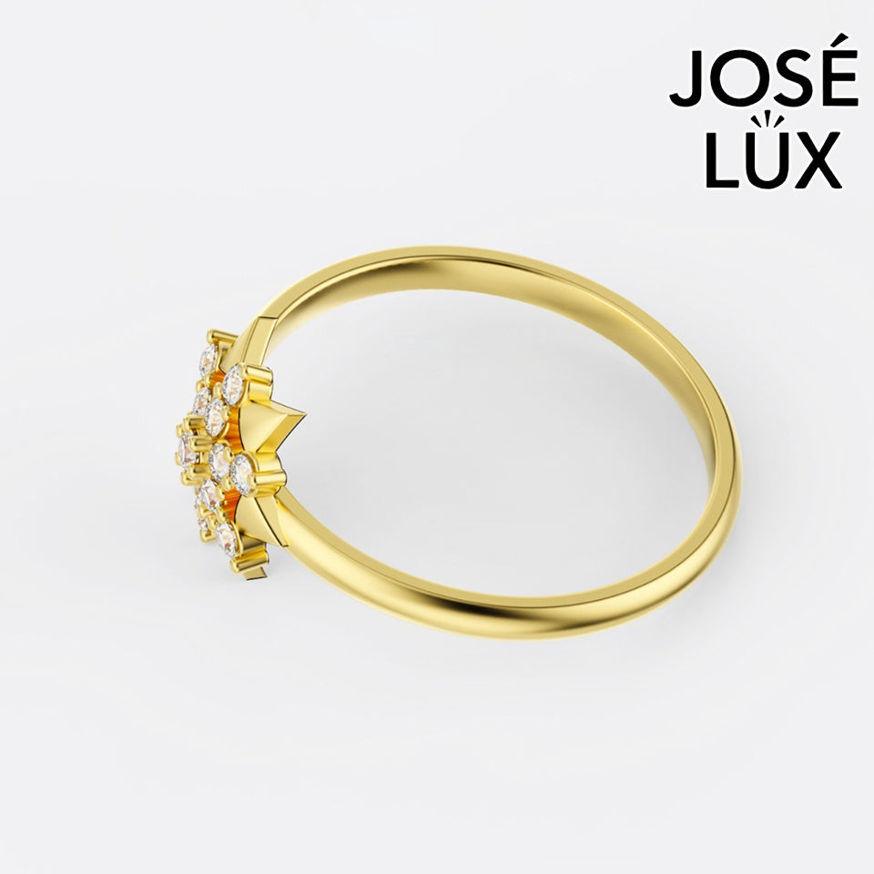Handmade Moissanite Star Cluster Ring — 10K & 14K Gold, GRA Certified Moissanite