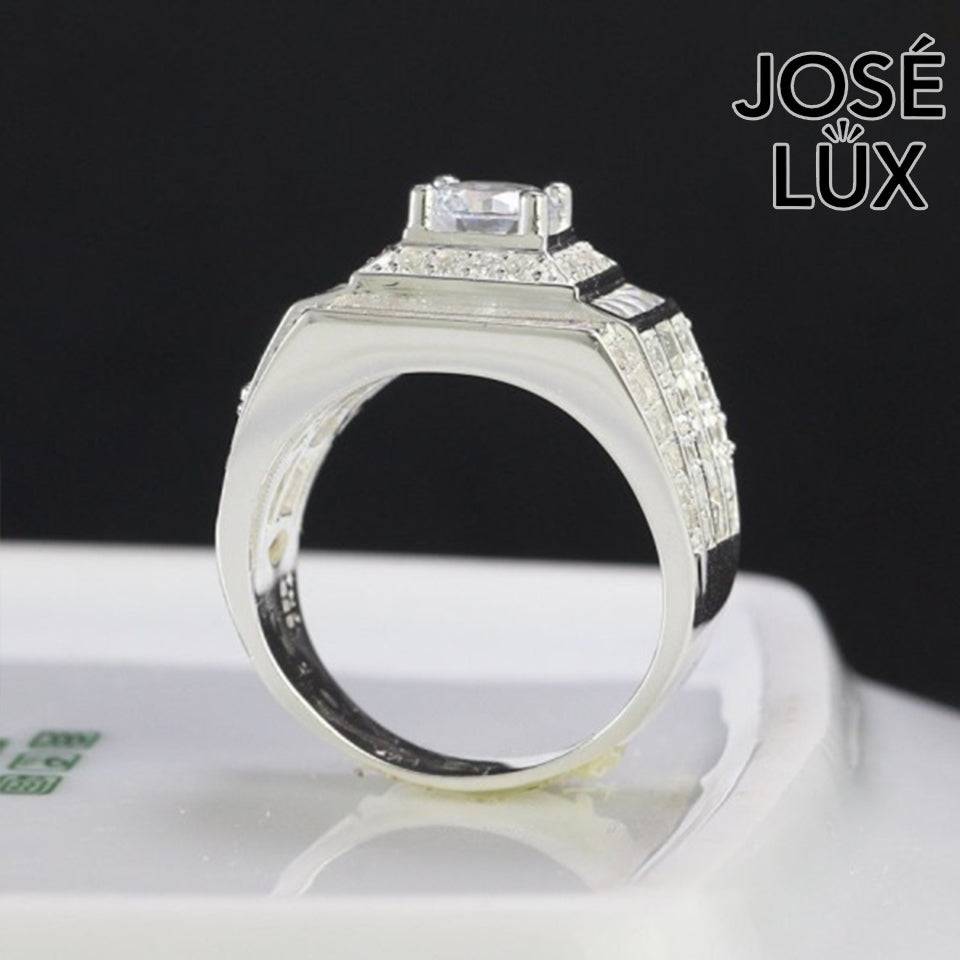 Handmade Men’s Iced Out CZ Ring — 925 Sterling Silver, Rhodium Plated White Gold Finish, Swiss-Certified CZ