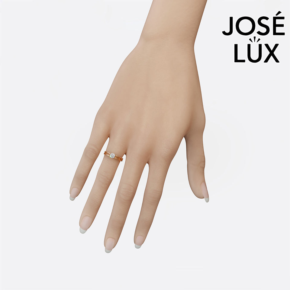 Handmade Moissanite Vintage Filigree Ring — 10K & 14K Gold, GRA Certified Moissanite
