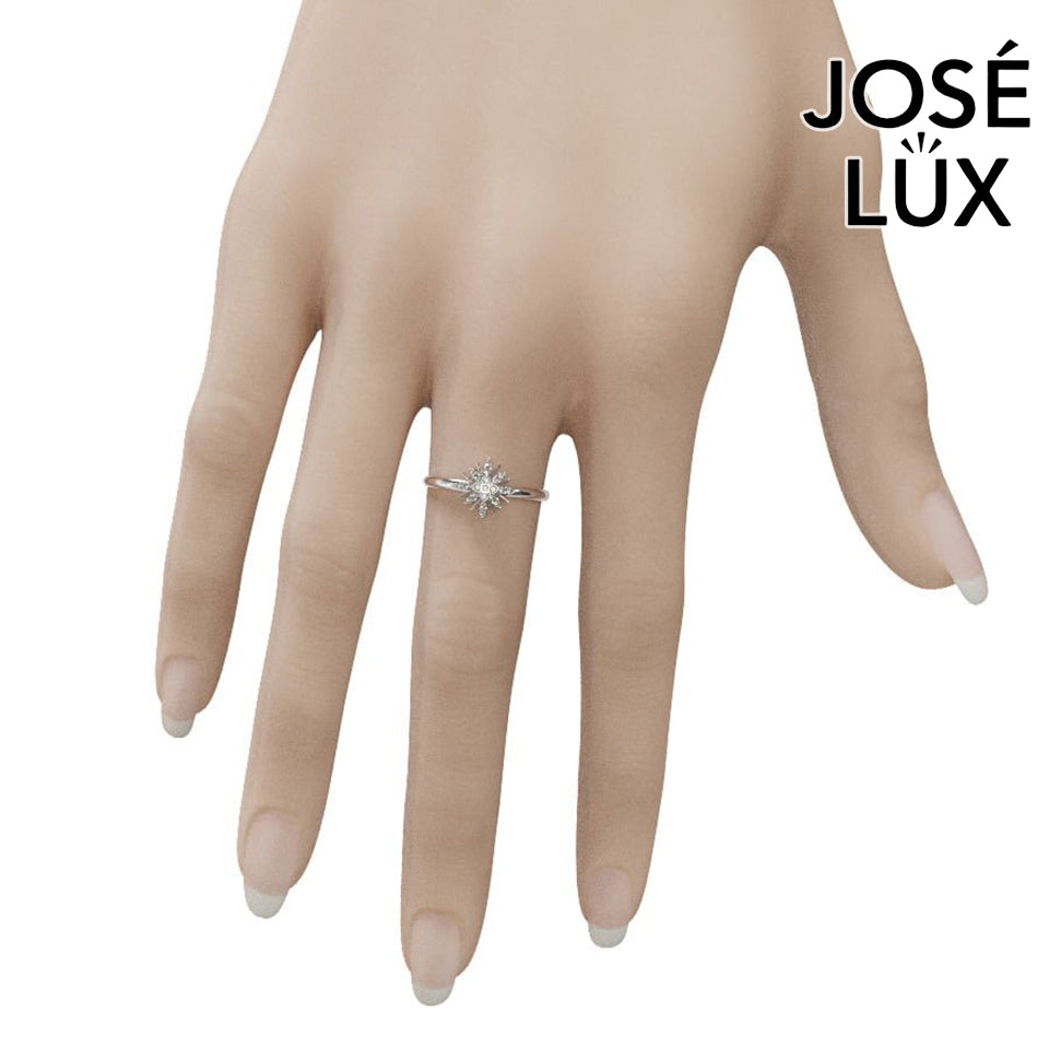 Handmade Moissanite Snowflake Ring — 10K & 14K Gold, GRA Certified Moissanite