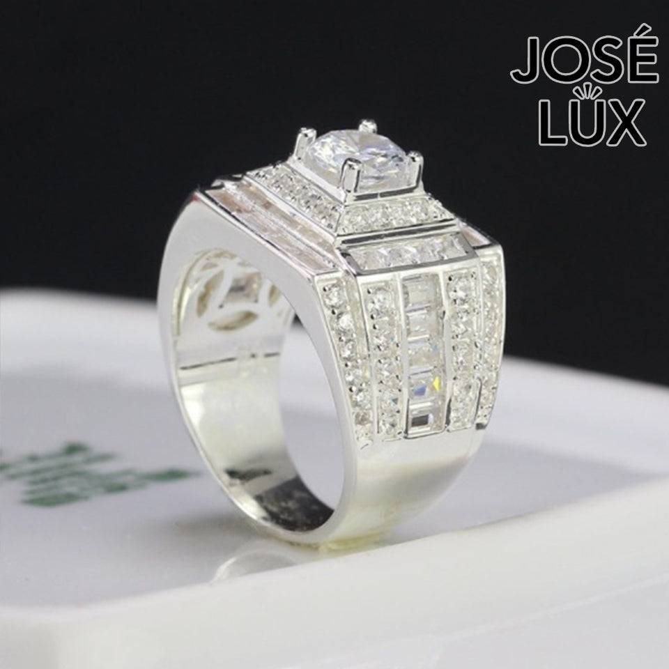 Handmade Men’s Iced Out CZ Ring — 925 Sterling Silver, Rhodium Plated White Gold Finish, Swiss-Certified CZ