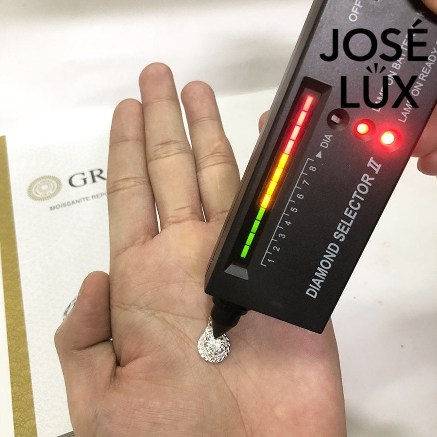 1.5ct Round Moissanite Rope Bezel Pendant Necklace in Sterling Silver