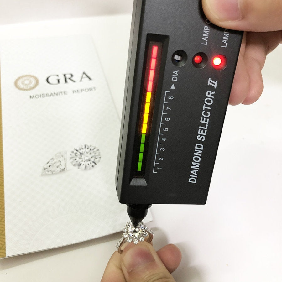 Elegant 2ct moissanite center stone surrounded by sparkling halo diamonds on a pavé silver band. Classic design perfect for special occasions and everyday elegance.