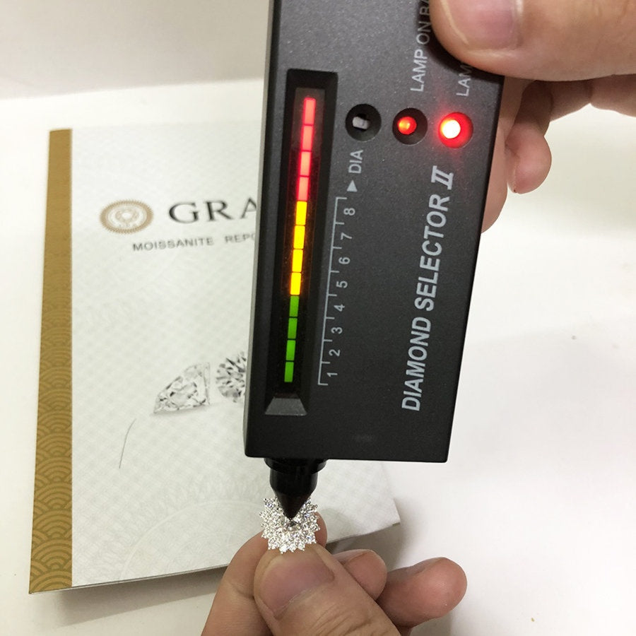 Dazzling bloom-inspired moissanite with sparkling halo setting in sterling silver. Floral design delivers brilliant fire and scintillation for radiant everyday elegance.