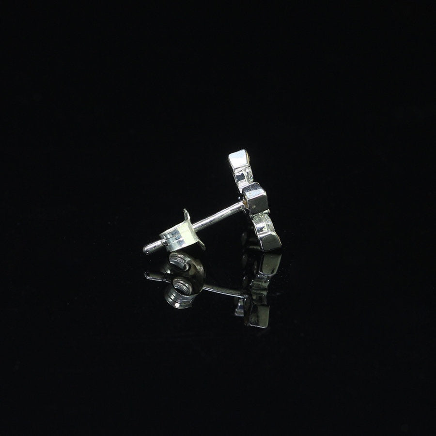 Moissanite Cross Earrings for Men - Sterling Silver Studs