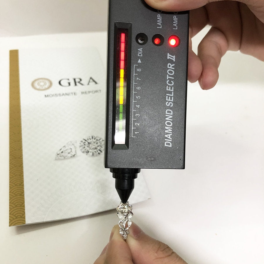 1.25ct Moissanite Leaf Design Women's Silver Ring